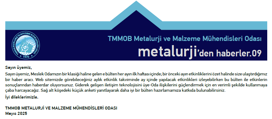 E-BÜLTEN MAYIS AYI SAYISI YAYINLANDI