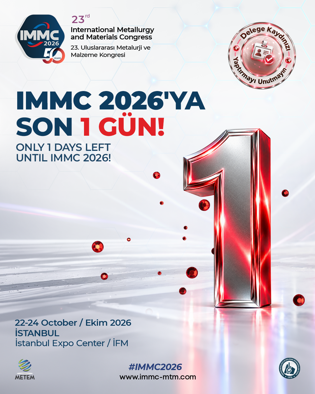 23. ULUSLARARASI METALURJİ VE MALZEME KONGRESİ YARIN BAŞLIYOR!