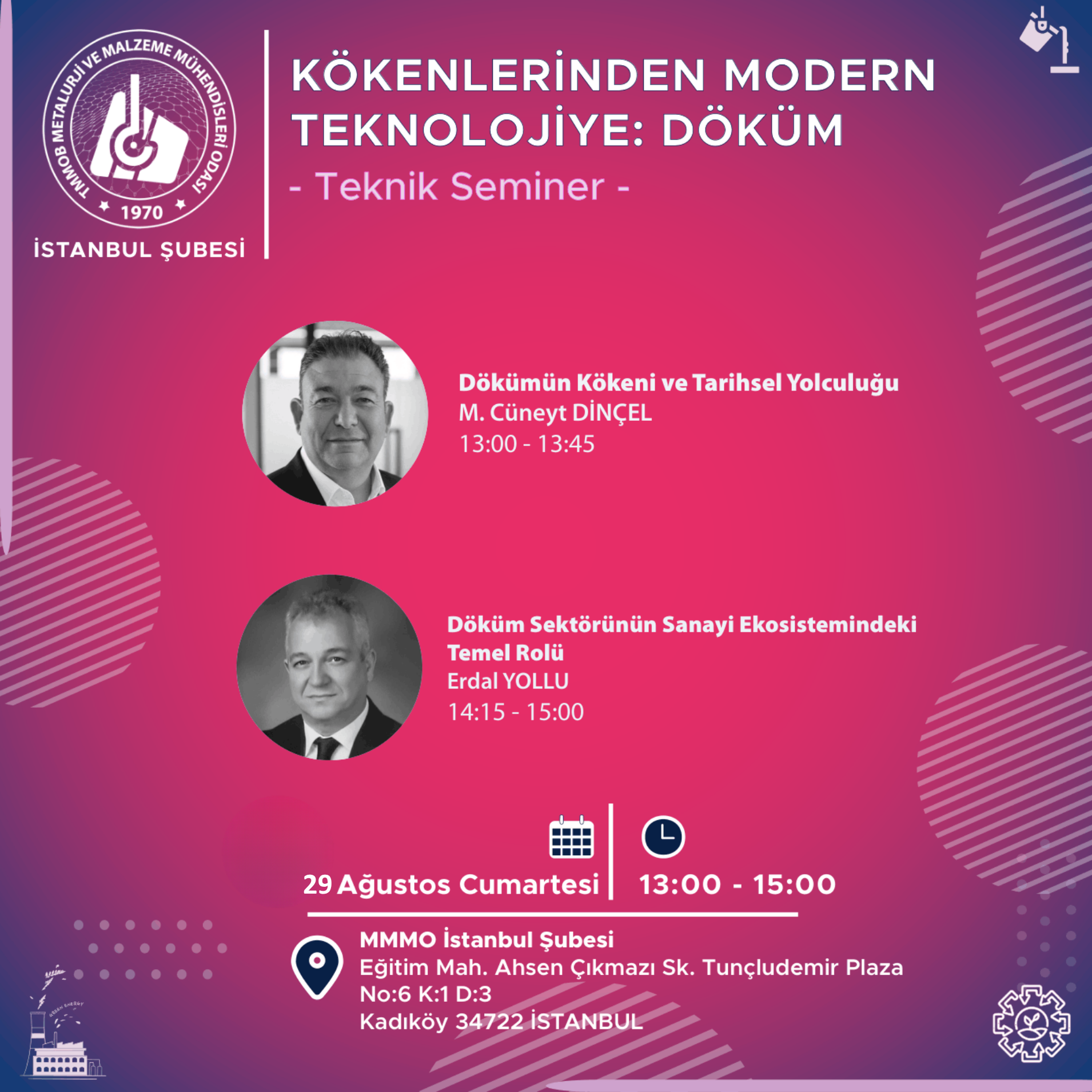 HATIRLATMA | KÖKENLERİNDEN MODERN TEKNOLOJİYE: DÖKÜM TEKNİK SEMİNERİ